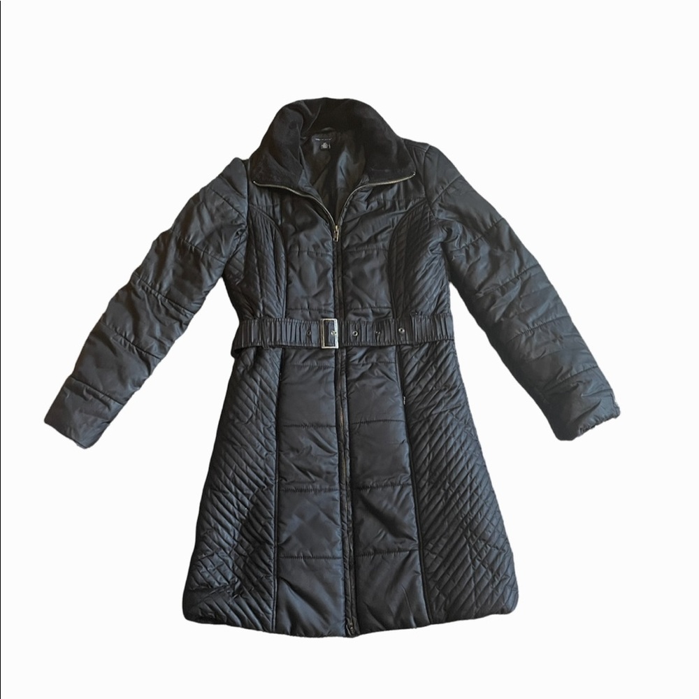 Tommy Hilfiger Ultra Slimming Long Winter Jacket with Belt Black Size S/P